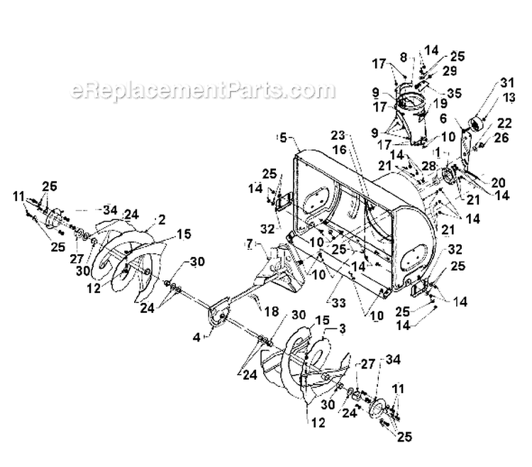 Page A Diagram and Parts List for 316E633E701 1996 Yard Man Snow Blower